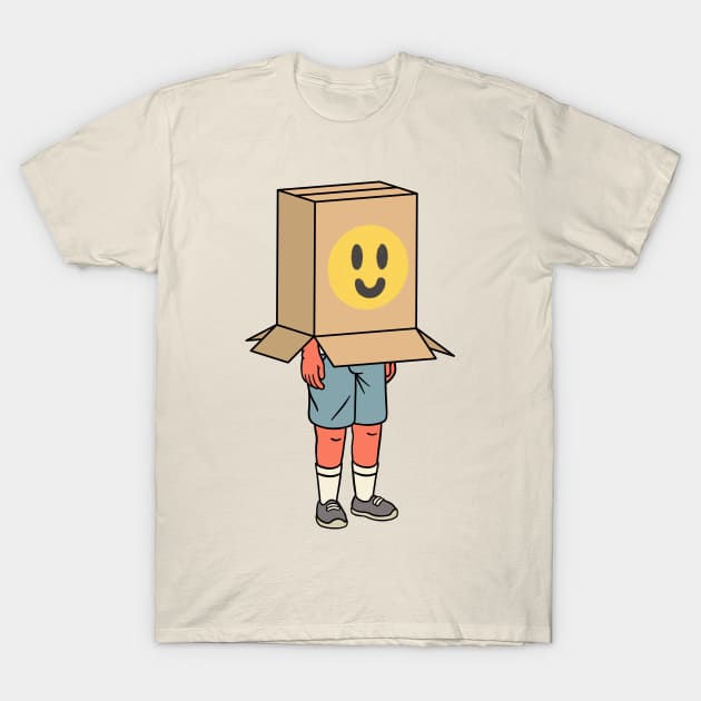 Boy in a cardboard box T-Shirt by Louis16art